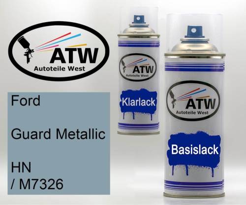 Ford, Guard Metallic, HN / M7326: 400ml Sprühdose + 400ml Klarlack - Set, von ATW Autoteile West.